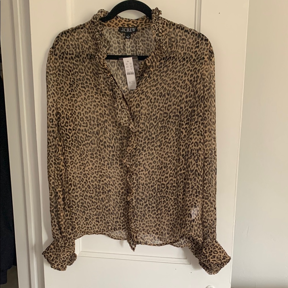 J. Crew Leopard Print Women's Top - Brown